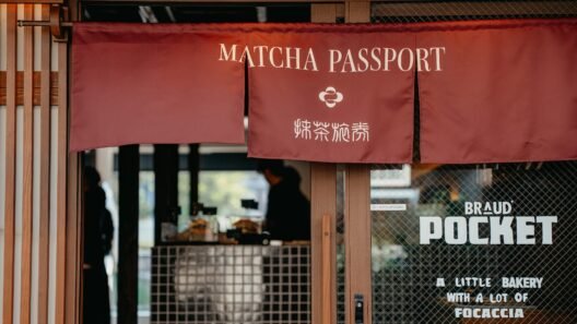 Storefront BRAUD Pocket Kyoto dengan signage Matcha Passport dan BRAUD Pocket