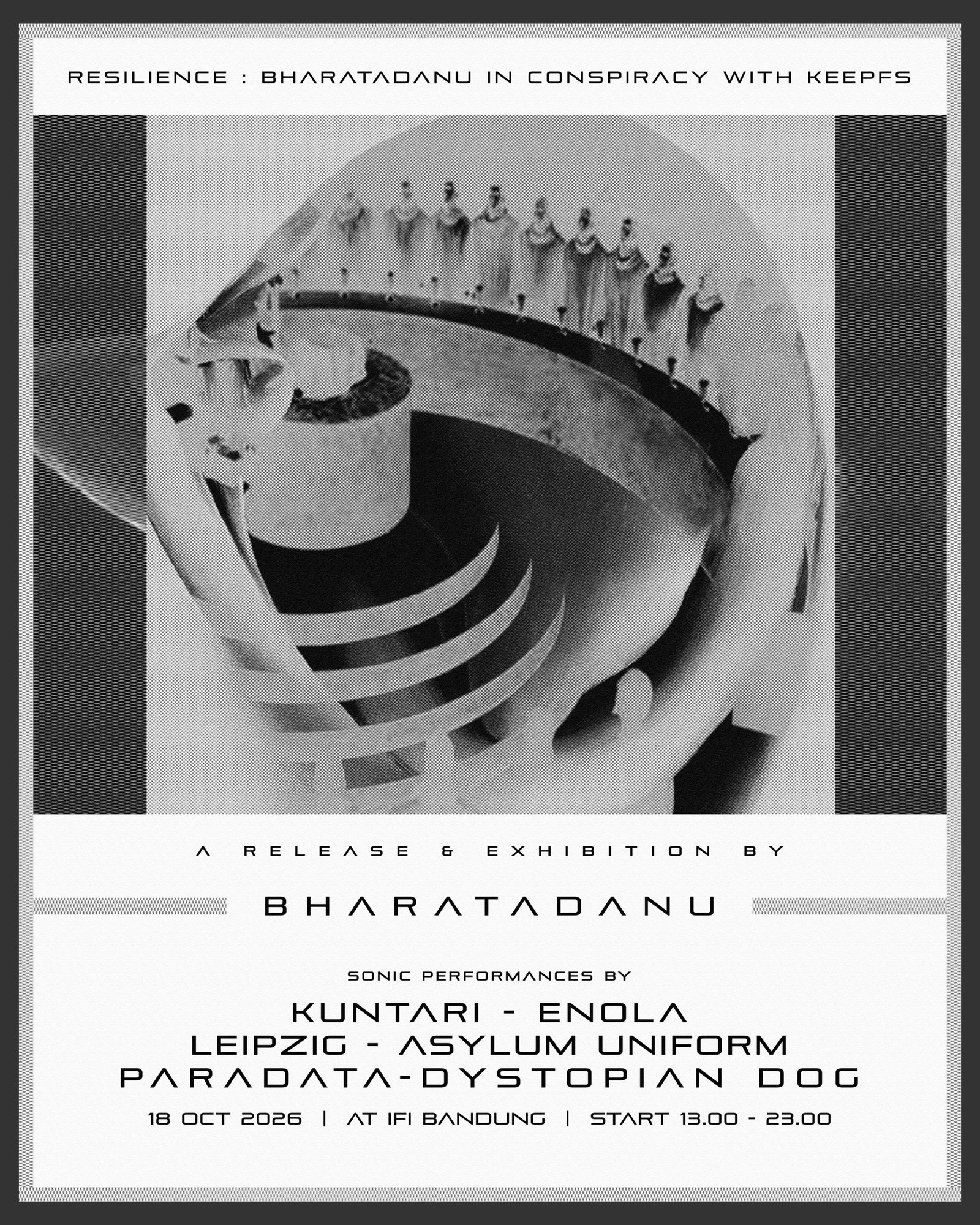 Poster RESILIENCE, 18 Oktober 2026 di IFI Bandung, pukul 13.00–23.00